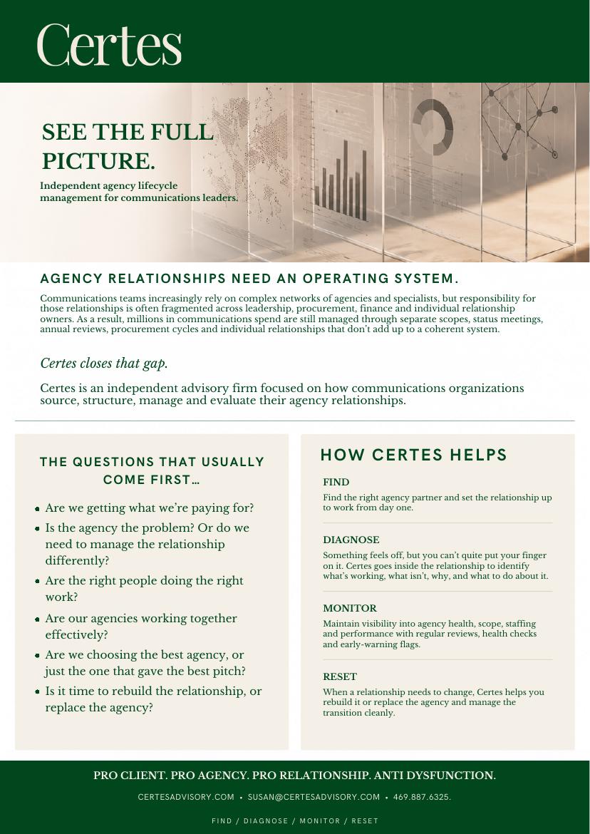Preview of the first page of the Certes one-page overview